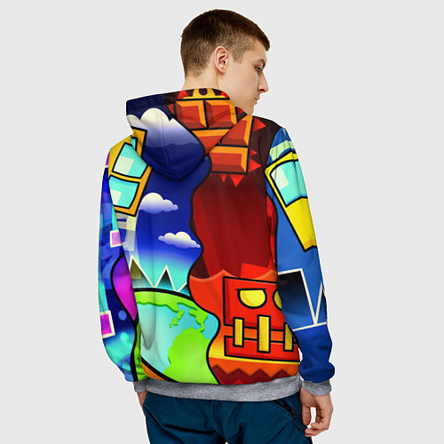 Мужская толстовка Geometry dash world / 3D-Меланж – фото 4