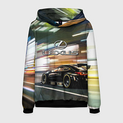 Толстовка-худи мужская Lexus - скорость режим, цвет: 3D-черный