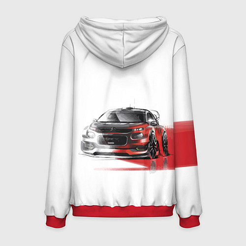 Мужская толстовка Ситроен спорт - эскиз / 3D-Красный – фото 2