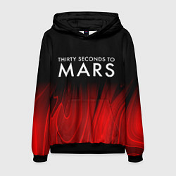 Толстовка-худи мужская Thirty Seconds to Mars red plasma, цвет: 3D-черный