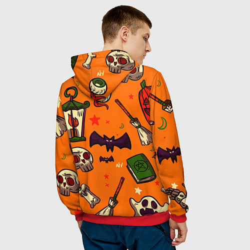 Мужская толстовка Время ночных существ / 3D-Красный – фото 4