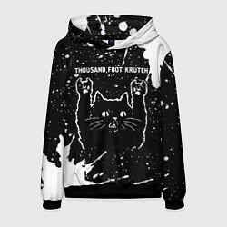 Толстовка-худи мужская Группа Thousand Foot Krutch и рок кот, цвет: 3D-черный