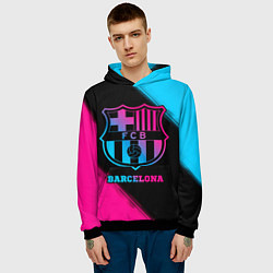 Толстовка-худи мужская Barcelona - neon gradient, цвет: 3D-черный — фото 2
