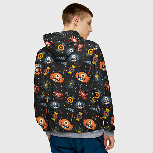 Мужская толстовка HALLOWEEN ХЭЛЛУИН / 3D-Меланж – фото 4