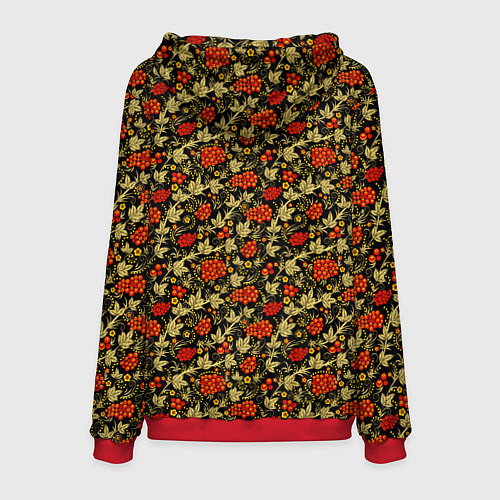 Мужская толстовка Хохлома - красные ягоды / 3D-Красный – фото 2