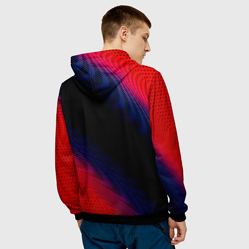 Мужская толстовка Jaguar красный карбон / 3D-Черный – фото 4