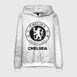 Толстовка-худи мужская Chelsea с потертостями на светлом фоне, цвет: 3D-белый