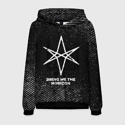 Мужская толстовка Bring Me the Horizon с потертостями на темном фоне