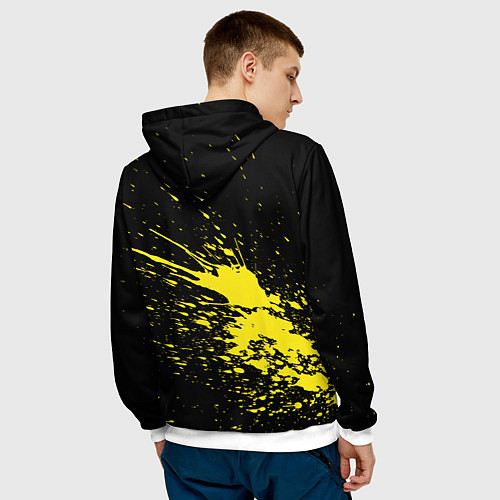 Мужская толстовка Желтые брызги / 3D-Белый – фото 4