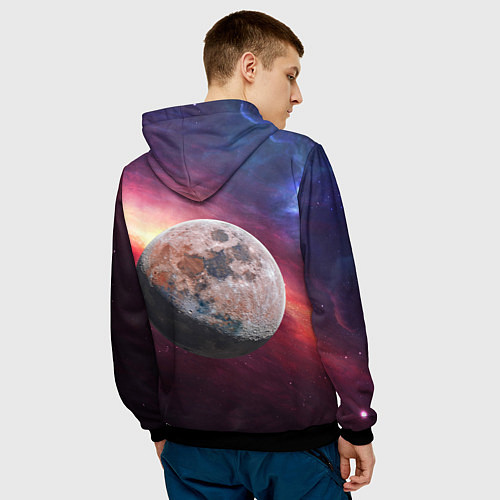 Мужская толстовка Луна-Грейпфрут / 3D-Черный – фото 4