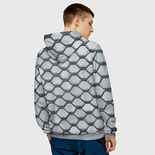 Мужская толстовка Бетонная черепица - текстура / 3D-Меланж – фото 4
