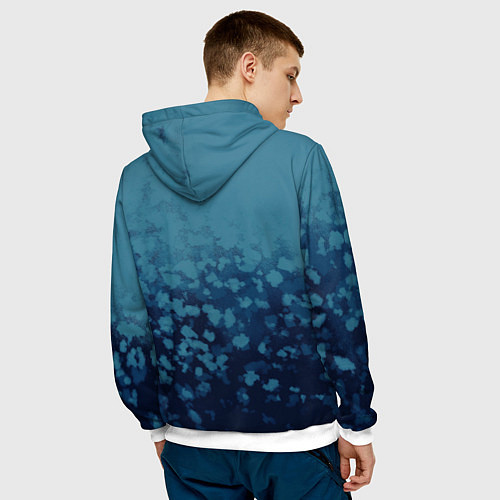 Мужская толстовка Абстракция синий / 3D-Белый – фото 4