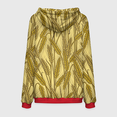 Мужская толстовка Винтажные колоски пшеницы / 3D-Красный – фото 2