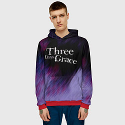 Толстовка-худи мужская Three Days Grace lilac, цвет: 3D-красный — фото 2