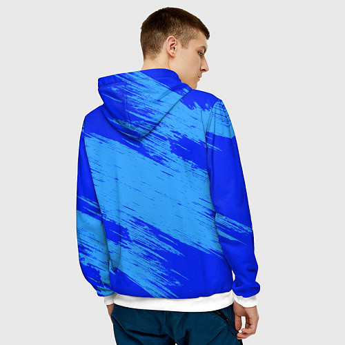 Мужская толстовка Радужные друзья: веселый Синий / 3D-Белый – фото 4