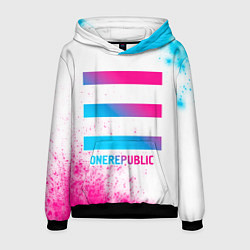 Толстовка-худи мужская OneRepublic neon gradient style, цвет: 3D-черный