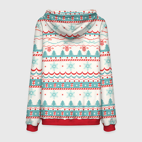 Мужская толстовка Новогодний свитер, но без оленей / 3D-Красный – фото 2