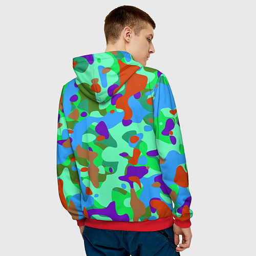 Мужская толстовка Абстракция цвета / 3D-Красный – фото 4