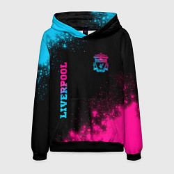 Толстовка-худи мужская Liverpool - neon gradient: надпись, символ, цвет: 3D-черный