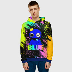 Толстовка-худи мужская Rainbow Friends - Blue, цвет: 3D-синий — фото 2