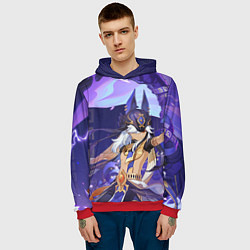 Толстовка-худи мужская Сайно Genshin Impact, цвет: 3D-красный — фото 2