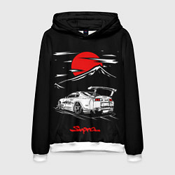 Толстовка-худи мужская Тойота супра - JDM Style, цвет: 3D-белый