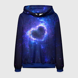 Толстовка-худи мужская Галактика любви - neon heart, цвет: 3D-синий