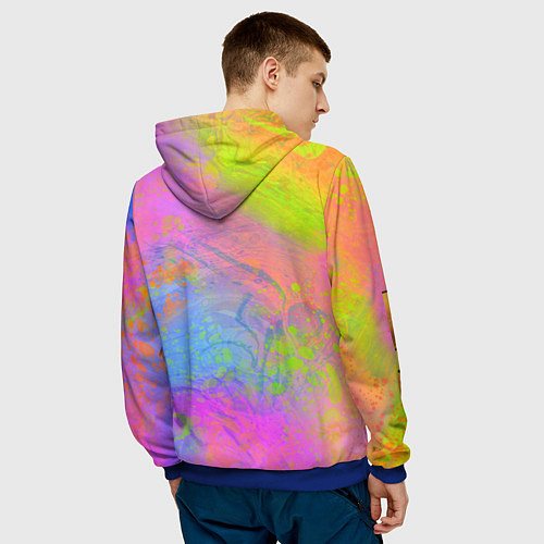 Мужская толстовка Очень-очень длинная такса / 3D-Синий – фото 4