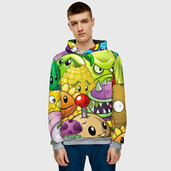 Толстовка-худи мужская Растения против зомби, цвет: 3D-меланж — фото 2