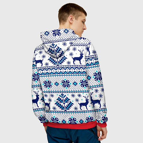 Мужская толстовка Happy new year, merry christmas / 3D-Красный – фото 4