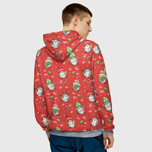 Мужская толстовка Новогодний гном с пряником / 3D-Меланж – фото 4