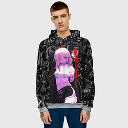 Толстовка-худи мужская Да это же Пауэр - Человек бензопила, цвет: 3D-меланж — фото 2