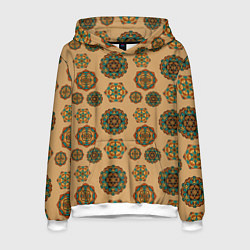 Мужская толстовка Мандалы на бежевом фоне