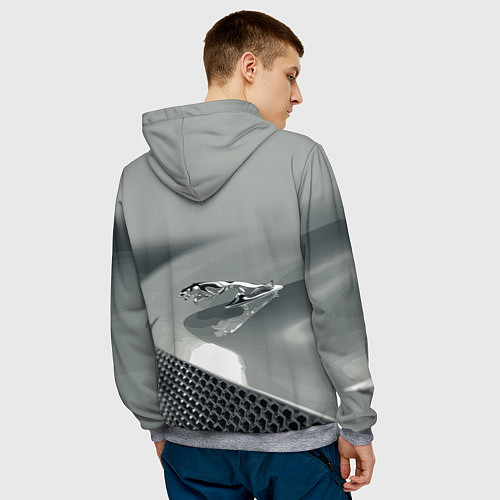 Мужская толстовка Jaguar - капот - эмблема / 3D-Меланж – фото 4