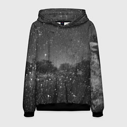 Мужская толстовка Абстрактная тьма и следы белой краски