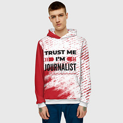 Толстовка-худи мужская Trust me Im journalist white, цвет: 3D-белый — фото 2