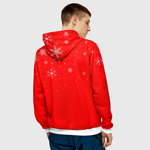 Мужская толстовка Снеговик ждёт чуда / 3D-Белый – фото 4