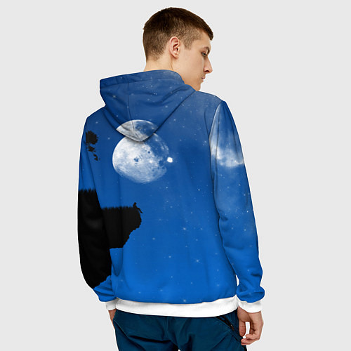 Мужская толстовка На краю пропасти под луной / 3D-Белый – фото 4