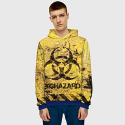 Толстовка-худи мужская Danger biohazard, цвет: 3D-синий — фото 2