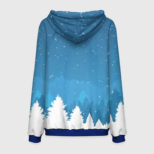 Мужская толстовка Новогодняя сказка дед мороз / 3D-Синий – фото 2