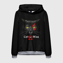 Толстовка-худи мужская Cat of war collab, цвет: 3D-меланж