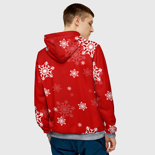 Мужская толстовка Котик в свитере с ёлочкой / 3D-Меланж – фото 4