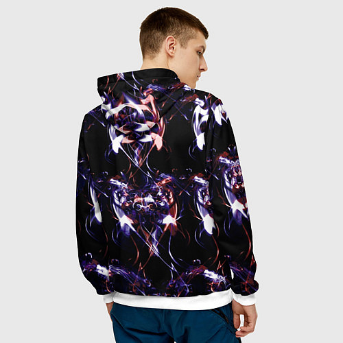 Мужская толстовка Абстракция-Неон / 3D-Белый – фото 4