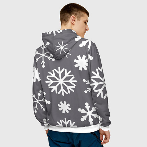 Мужская толстовка Snow in grey / 3D-Белый – фото 4