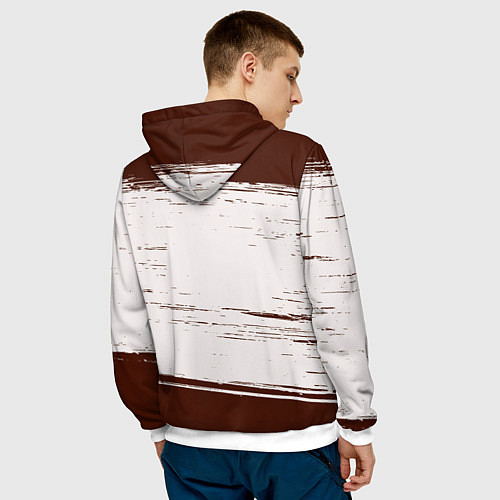 Мужская толстовка НГ Кролик рисованный на светлом / 3D-Белый – фото 4