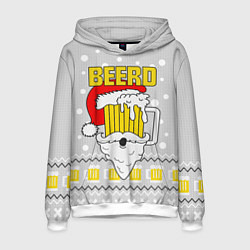 Толстовка-худи мужская Свитер с пивом beerd, цвет: 3D-белый
