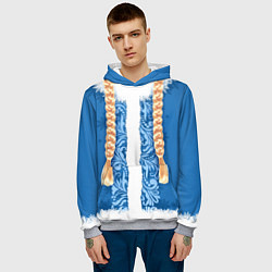 Толстовка-худи мужская Снегурка с косами, цвет: 3D-меланж — фото 2