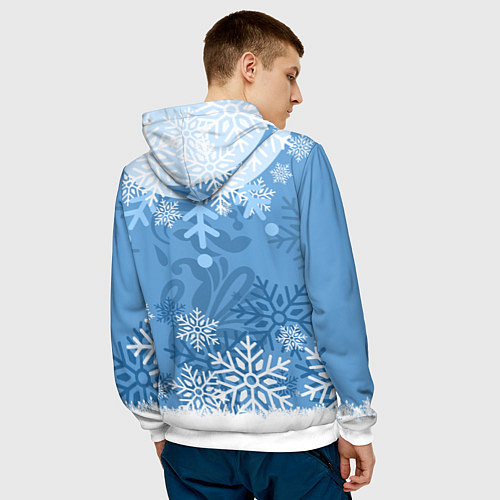 Мужская толстовка Снегурочка с косами / 3D-Белый – фото 4