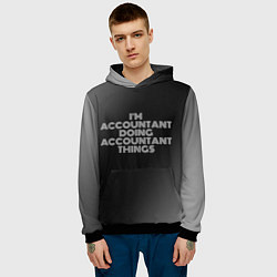 Толстовка-худи мужская Im accountant doing accountant things: на темном, цвет: 3D-черный — фото 2