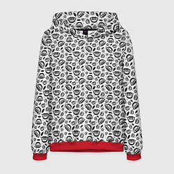 Мужская толстовка Улыбка пианиста, узор на белом фоне